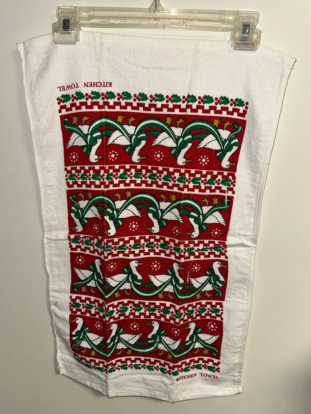 Vtg 6pc Cotton Christmas Kitchen Towel Lot